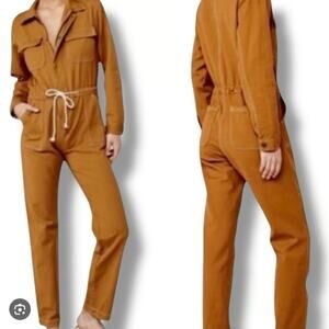 Abercrombie & Fitch Utility Jumpsuit Size S Burnt Orange Cargo Streetwear Cabin